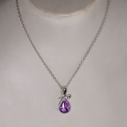 Charm New Girl's Women's Rhinestone Chain Crystal Necklace Pendant W87 (blue) N6
