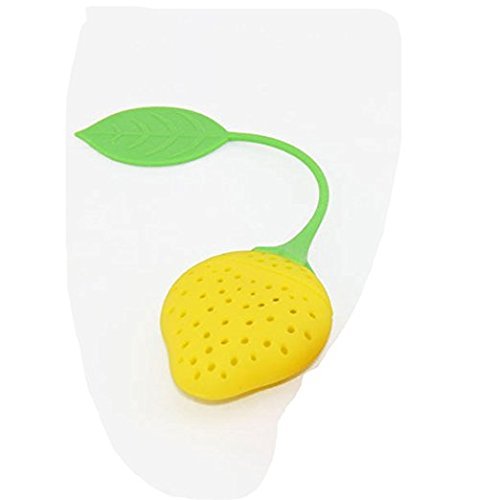 Teanfa Cute Reusable Strawberry Silicone Herbal Spice Tea Leaf Infuser Strainer Filter Bag Tea Ball (Red) N2