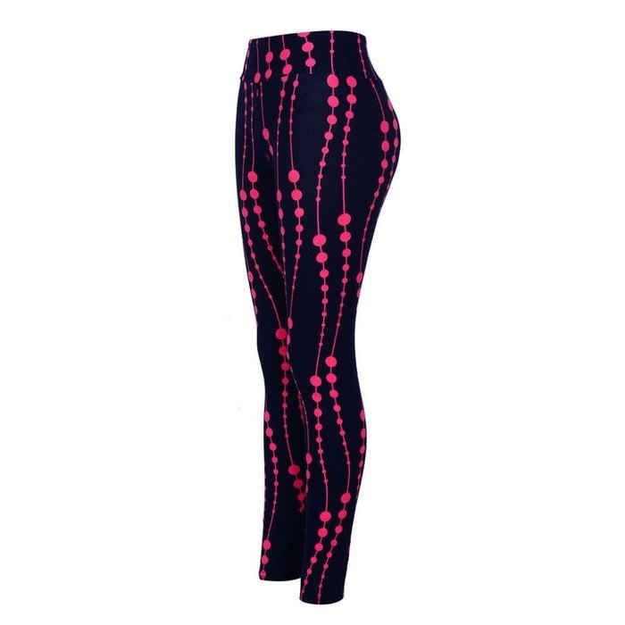 PHOTNO High Waist Fitness Yoga Sport Pants Printed Stretch Nine Points Leggings