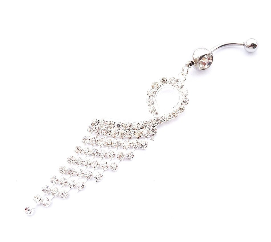 Dedegui 14g Cross tassels Dangling Belly Button Navel Ring Body Piercing Jewelry