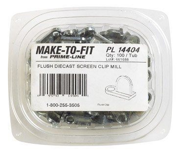 Prime-Line Products PL 14404 Flush Diecast Screen Clip, Mill,(Pack of 100) by Prime-Line Products