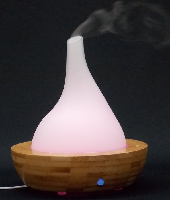 Glass and Bamboo Aroma Essential Oil Diffuser and Ultrasonic Cool Mist Humidifier N5
