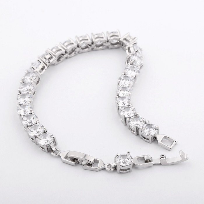 18K silver gold filled Swarovski crystal fashion chams wedding bracelet gift N3