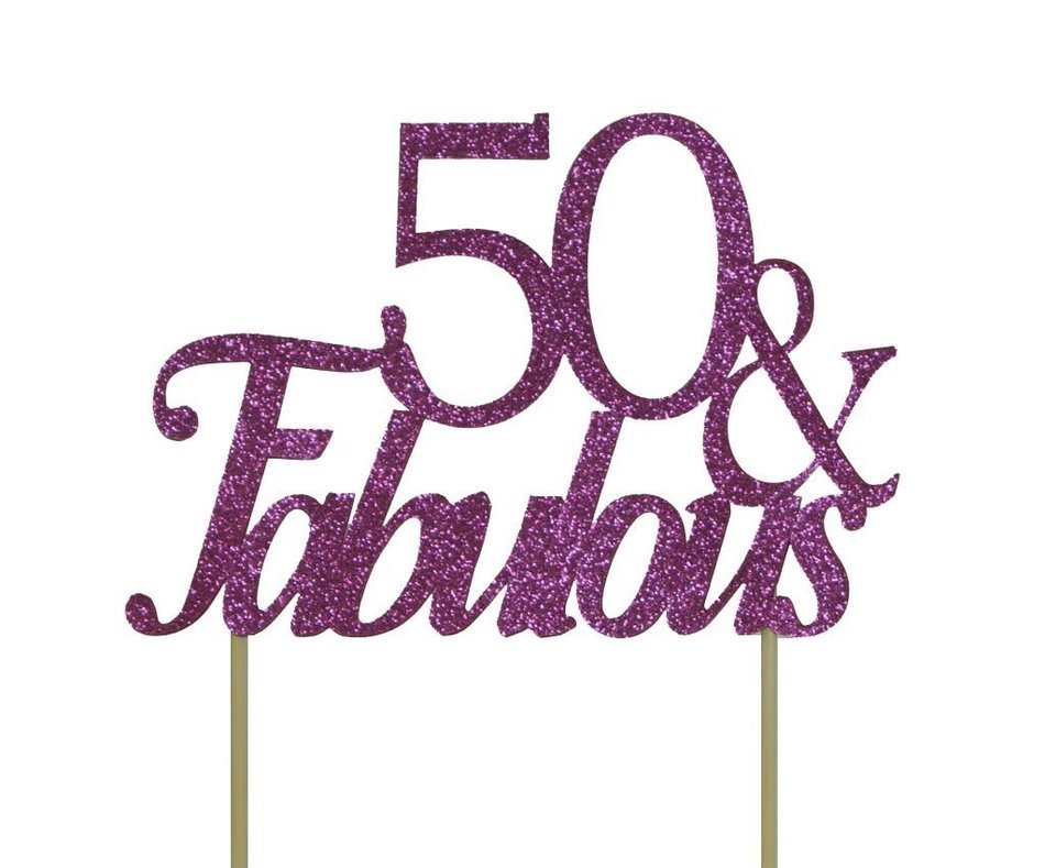 All About Details Pink 50-&-fabulous Cake Topper