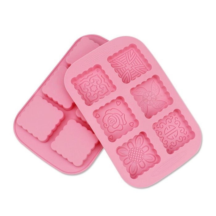 Wocuz New 6-cavity Square Mooncake Chocolate Muffin Cupcake Soap Silicone Mold Pan