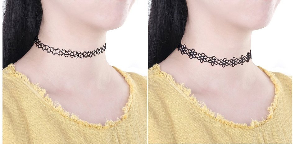 CrazyPiercing 6 Pcs Set Choker Necklaces for Women Girls Black Velvet Tattoo Choker Collar Lace Gothic Vintage... N14