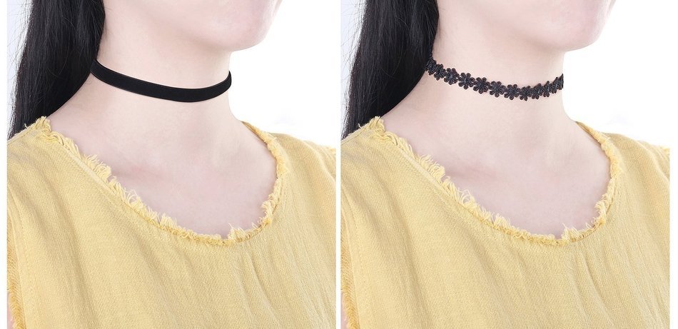 CrazyPiercing 6 Pcs Set Choker Necklaces for Women Girls Black Velvet Tattoo Choker Collar Lace Gothic Vintage... N15