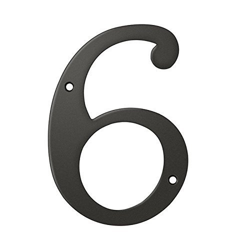 Deltana RN6-6U10B Solid Brass 6-Inch House Number 6 Board by Deltana
