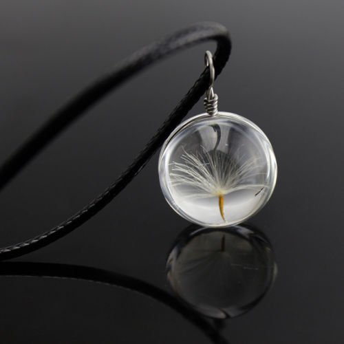 New Glass Ball Dandelion Seed Pendant Necklace Jewelry Friend Charm Women Men