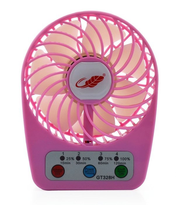 Mini Table Fan, Findway 4 Speeds Portable Handheld Rechargeable Desktop Fan with Timing Setting Fuction (Black) N13