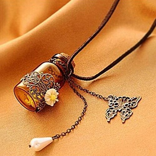 Women Fashion Retro Vintage Girls Drift Bottles Long Sweater Necklace Pendant FS N2