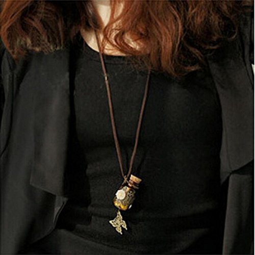 Women Fashion Retro Vintage Girls Drift Bottles Long Sweater Necklace Pendant FS N3