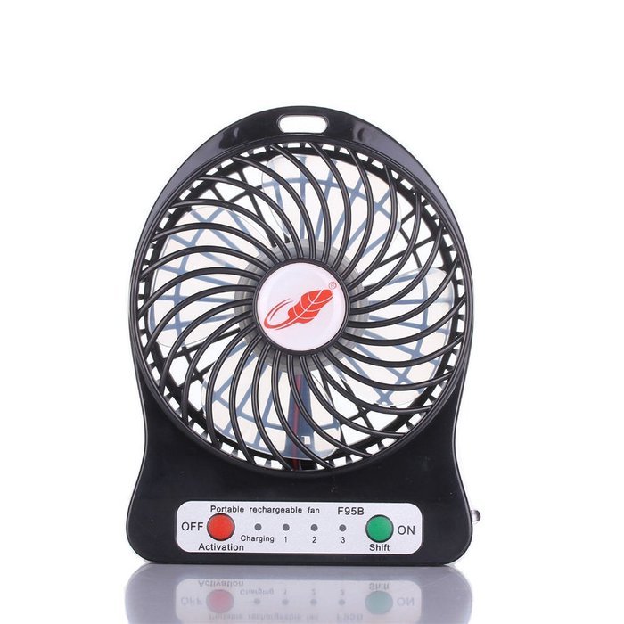 Ccaravan F95B 4 inch Portable Mini Fan 18650 Rechargeable Battery Operated 3 mode Speeds with LED Light Extra... N4
