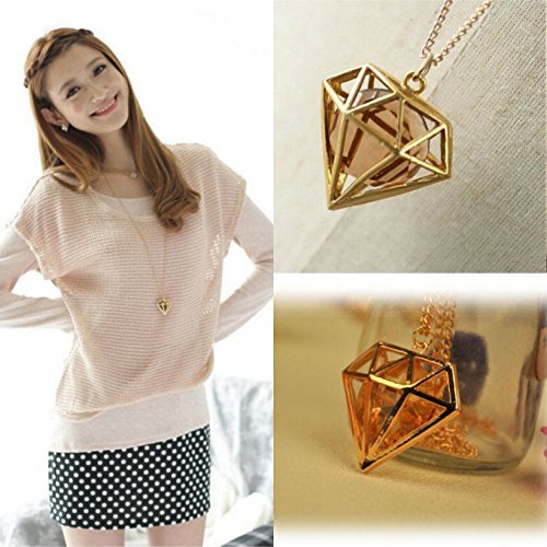 Hot Hollow Fashion Gold Crystal Pendant Long Chain Choker Bib Necklace Jewelry N3