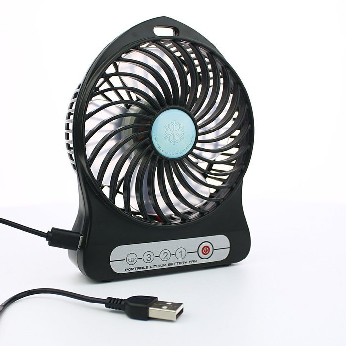 KooPower 4-Inch Portable USB Mini Fan - Rechargeable Battery Operated with 3 Speeds N2