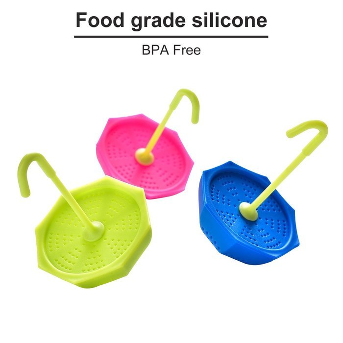 Sino Banyan Tea Infuser Strainer,Silicone Handle,Fix on Cup,Set of 3