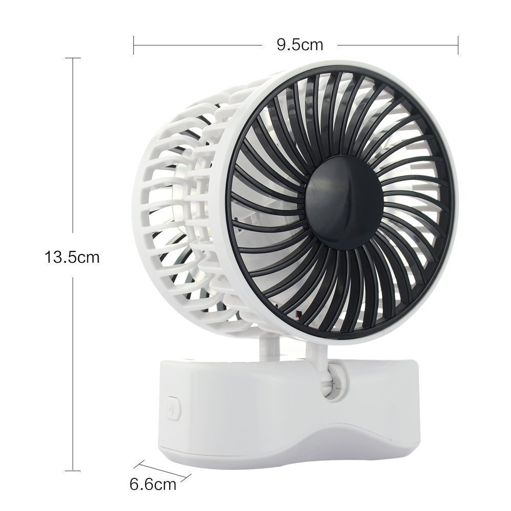 Xman®Couples Mini Fan Dual Head Portable USB Rechargeable Personal Fan ...