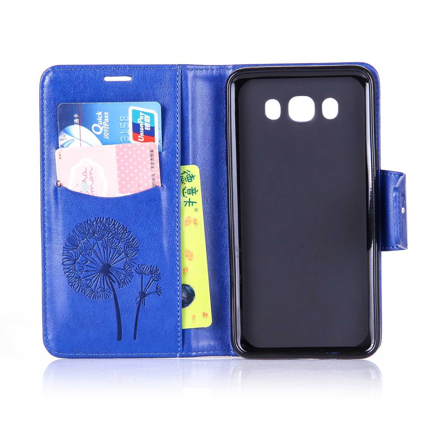 Uposao Cover Portafoglio Con Cinghia Per Galaxy J7 2016 - Custodia In Pelle PU Con Slot Carte E Supporto - Rosso