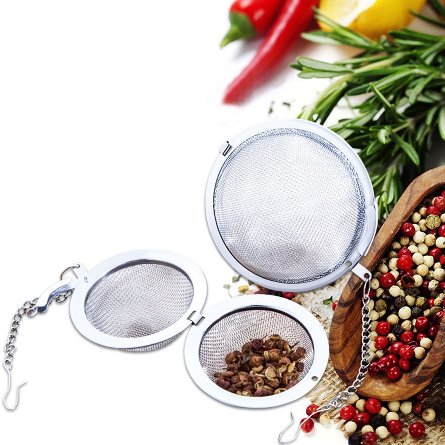 Stainless Steel Tea Infuser JamHoo Set of 3 Size (S/M/L) Ultra Fine