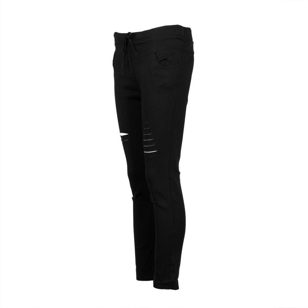Pencil Women Skinny Ripped Pants High Waist Stretch Slim