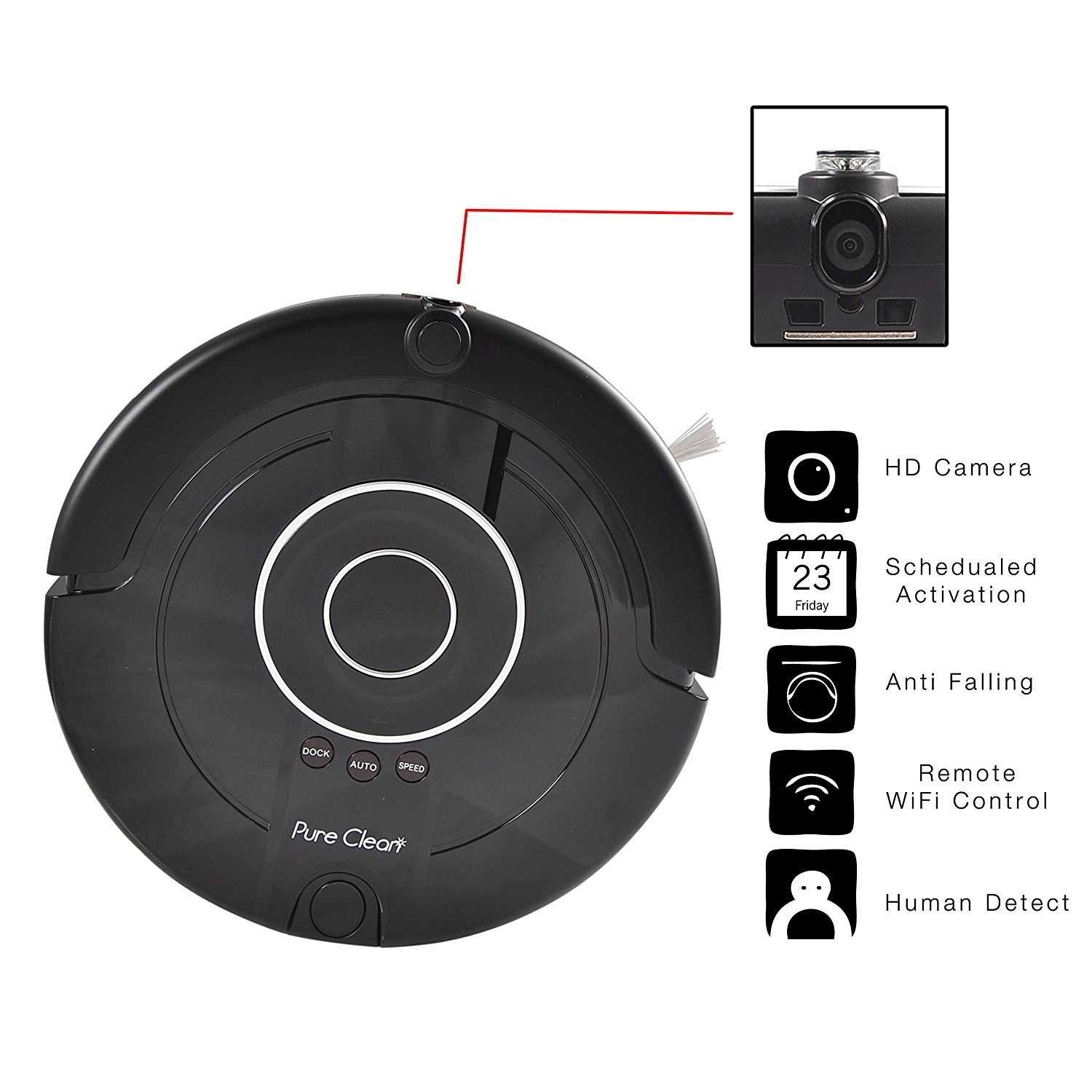 Smart Robotic Vacuum Floor Cleaner with Built in Camera - Schedule ...