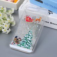 Badalink iPhone 7 Plus Case (5.5") Christmas Tree Liquid Case Clear Hard PC Case Bling Shiny Glitter Liquid Flowing... N27