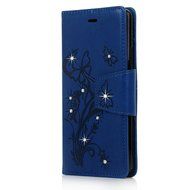 (Not for S7) S7 Edge Case,Galaxy S7 Edge Case - Badalink Embossed Butterflies Wallet Flip Cover with Bling Diamonds... N17