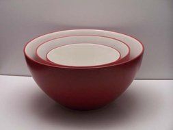 Noritake Colorwave Raspberry #8045 Mixing Bowls-Set(s) Of 3