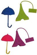 Springtime in Paris Tea Infuser set of Four - 2 Eifell towers and 2 umbrellas - 4 different colors in each pack...