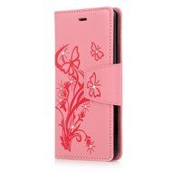 (Not for S7) S7 Edge Case,Galaxy S7 Edge Case - Badalink Embossed Butterflies Wallet Flip Cover with Bling Diamonds... N21