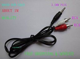 Male 1/8" 3.5mm Stereo Mini plug Jack TO 2 RCA Stereo Phono Audio Speaker CABLE