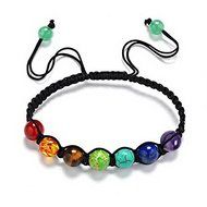 8mm Chakra Healing Balance Beaded Bracelet Braided Lava Yoga Reiki Prayer Stones