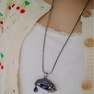 1 PC Eye Crystal Teardrop Necklace Sweater Chain Wild Christmas Gift Jewelry N3