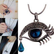 1 PC Eye Crystal Teardrop Necklace Sweater Chain Wild Christmas Gift Jewelry N5