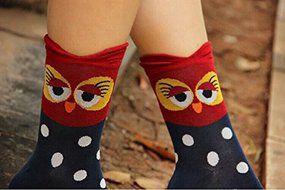 Dhnewsun Women Girls Sweet Cartoon Lovely Owl Cotton Socks N4