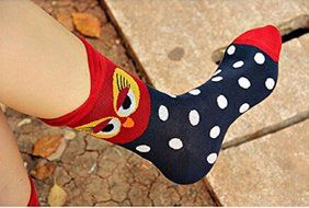 Dhnewsun Women Girls Sweet Cartoon Lovely Owl Cotton Socks N6
