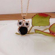 Cute New Vintage Rhinestone Women Lady Owl Pendant Long Chain Necklace Jewelry (white)