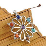 Natural 7 Gemstone Beads Reiki Chakra Healing Point Pendant For Necklace Gift N4