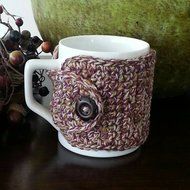 Coffee Mug Cozy-Purple/Olive/Pink