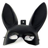 NEW Sexy Bondage Masquerade Bunny Rabbit Mask Adult Halloween Costume Accessory-Black