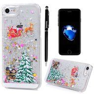 Badalink iPhone 7 Case (4.7&quot;) Christmas Tree Liquid Case Crystal Clear Hard PC Case Bling Shiny Glitter Liquid... N12