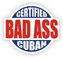 Bad Ass Cuban Hard Hat Sticker / Helmet Decal Label Lunch Tool Box Cuba by Jay Graphics