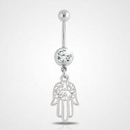 Rhinestone Dangle Body Piercing Jewelry Ball Barbell Bar Belly Button Navel Ring N14
