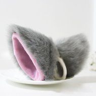 Chunlin Orecchiette Anime Neko Cosplay Halloween Party Cat Fox Ears Long Fur Ears (Black Headband) N10