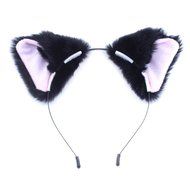 Chunlin Orecchiette Anime Neko Cosplay Halloween Party Cat Fox Ears Long Fur Ears (Black Headband) N11