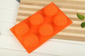Home Value 2-Piece Silicone Chrysanthemum Shape, Muffin, Brownie, Cornbread, Cheesecake, Panna Cotta, Pudding,...