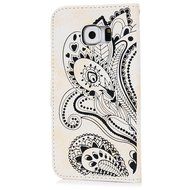 Galaxy S6 Case,Samsung Galaxy S6 Case - Wallet Flip Stand Case Embossed Plants PU Leather Case Shockproof Soft... N29