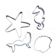 tyoungg 4 pcs / Set Mermaid Starfish Shell Hippocampus Sea Creatures Animal Shape Stainless Steel Cookie Cutter...