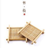 CCWY Bamboo square coasters-hot saucers Kung Fu tea ceremony accessories mat natural bamboo cups wholesale
