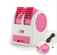 Mini Fan &amp; Portable Dual Bladeless Small Air Conditioner Water Air Cooler Powered by USB &amp; Battery N5